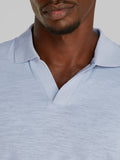 CK J U COL Polo in misto lino cotone cuban blu