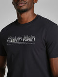 CK J U COL T-shirt double logo nero