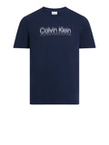CK J U COL T-shirt double logo BLU SCURO