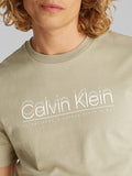 CK J U COL T-shirt double logo kaki