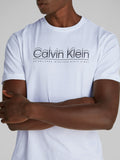 CK J U COL T-shirt double logo bianco