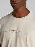 CK J U PRE T-shirt minimal logo sabbia