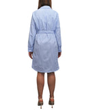 CLERY+R DS&C Abito Chemisier in Cotone a righe B.CO/AZZURRO