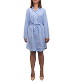 CLERY+R DS&C Abito Chemisier in Cotone a righe B.CO/AZZURRO
