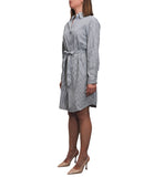 CLERY+R DS&C Abito Chemisier in Cotone a righe B.CO NERO