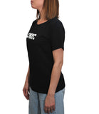 CLERY MN-LD T-shirt basic regular con scritta CHIC NERO/B.CO