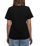 CLERY MN-LD T-shirt basic regular con scritta CHIC NERO/B.CO
