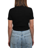 CLERY MN-LD T-shirt cropped slim con stampa ananas nero