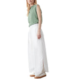 COLMAR OR. D Pantaloni a gamba larga in popeline di cotone bianco