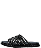 CULT D Ciabatte a fascia borchie Roshelle nero