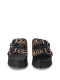 CULT D Ciabatta fascia animalier Janis NERO/BEIGE