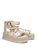 CULT D Sandalo Doja con borchie bianco