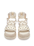 CULT D Sandalo Doja con borchie bianco