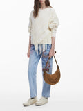 DESIGUAL Borsa media hobo traforata cammello