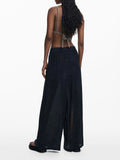 DESIGUAL Pantalone con stampa tropicale NERO MLT