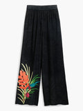 DESIGUAL Pantalone con stampa tropicale NERO MLT