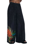 DESIGUAL Pantalone con stampa tropicale NERO MLT