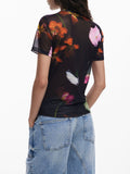 DESIGUAL T-shirt des moines in tulle NERO MLT