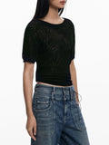DESIGUAL T-shirt Sacramento traforata NERO MLT