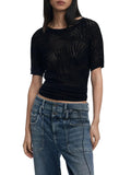 DESIGUAL T-shirt Sacramento traforata NERO MLT