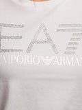 EA7 D T-shirt con logo strass EA7 bianco