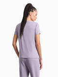 EA7 D T-shirt girocollo logo strass GRIGIO/LAVANDA