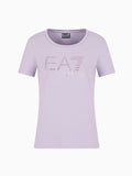 EA7 D T-shirt girocollo logo strass GRIGIO/LAVANDA