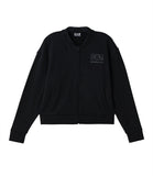 EA7 D Felpa girocollo logo series in cotone stretch nero
