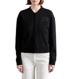 EA7 D Felpa girocollo logo series in cotone stretch nero
