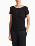 EA7 D T-shirt con logo in rilievo nero
