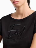 EA7 D T-shirt con logo in rilievo nero