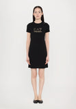 EA7 D Abito in maglia con macrologo nero