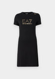 EA7 D Abito in maglia con macrologo nero