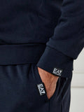 EA7 U Felpa con dettagli logo al cappuccio blu