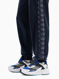 EA7 U Pantaloni della tuta con banda laterale logata blu