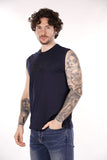 EA7 U T-shirt smanicata con logo in tinta blu