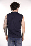 EA7 U T-shirt smanicata con logo in tinta blu
