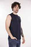 EA7 U T-shirt smanicata con logo in tinta blu