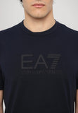 EA7 U T-shirt mezza manica con logo in tinta blu