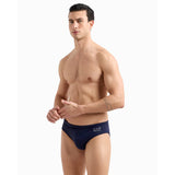 EA7 U Costume slip con logo BLU/ARGENTO