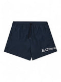 EA7 U Costume pantaloncino mare con logo BLU/ARGENTO