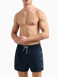 EA7 U Costume a pantaloncino con macrologo BLU/ARGENTO