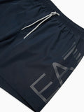 EA7 U Costume a pantaloncino con macrologo BLU/ARGENTO