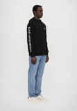 EA7 U Felpa con zip e scritta sul braccio NERO/B.CO