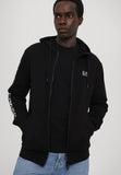 EA7 U Felpa con zip e scritta sul braccio NERO/B.CO