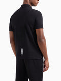 EA7 U Polo basic con stampa fronte e retro nero