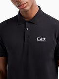 EA7 U Polo basic con stampa fronte e retro nero