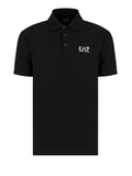 EA7 U Polo basic con stampa fronte e retro nero