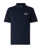EA7 U Polo core identity n piquet di cotone elasticizzato blu