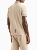 EA7 U Polo core identity n piquet di cotone elasticizzato beige